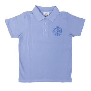 Φανέλες κοντομάνικες με γιακαδάκι γαλάζιες με μπλε κέντημα